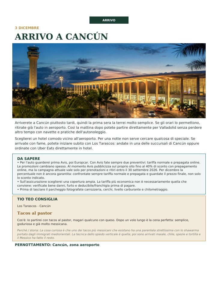 Programma giorno per giorno